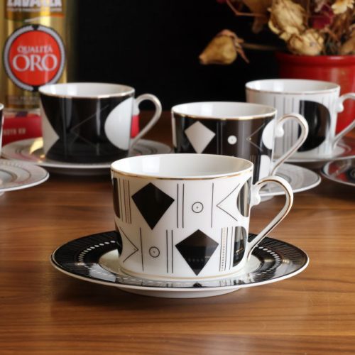 Jenny Art Deco zestaw 6 filiżanek ze spodkami GX48 Ćmielów