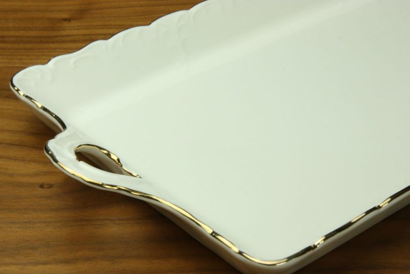 Taca Clara Gold Ivory Villa Italia o wymiarach 30 x 15 cm - obrazek 3