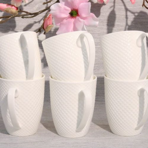 Zestaw 6 kubków Bari White o pojemności 350 ml