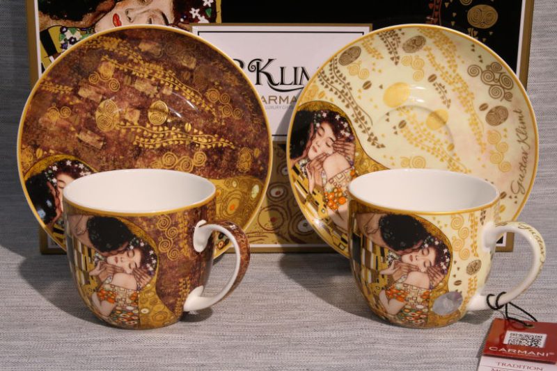 G. Klimt Pocałunek zestaw 2 filiżanek