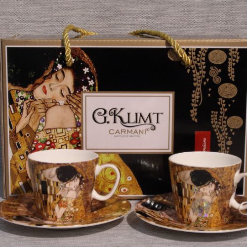 G. Klimt Pocałunek zestaw 2 filiżanek do espresso
