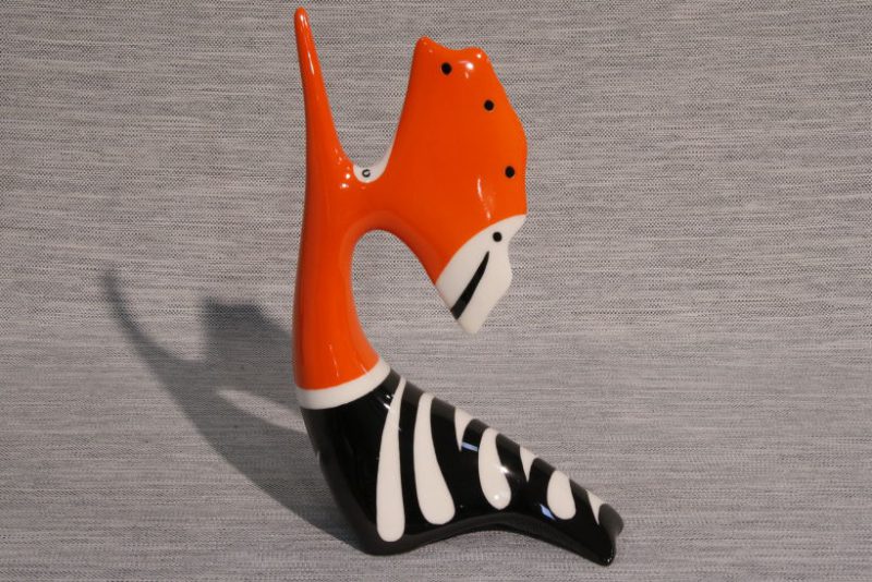 Figurka porcelanowa Dudek pomarańczowo czarny AS Ćmielów