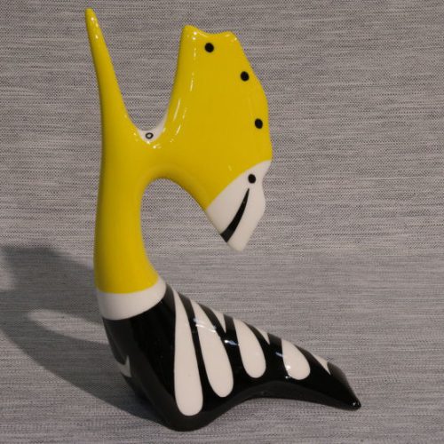 Figurka porcelanowa Dudek żółto-czarny AS Ćmielów