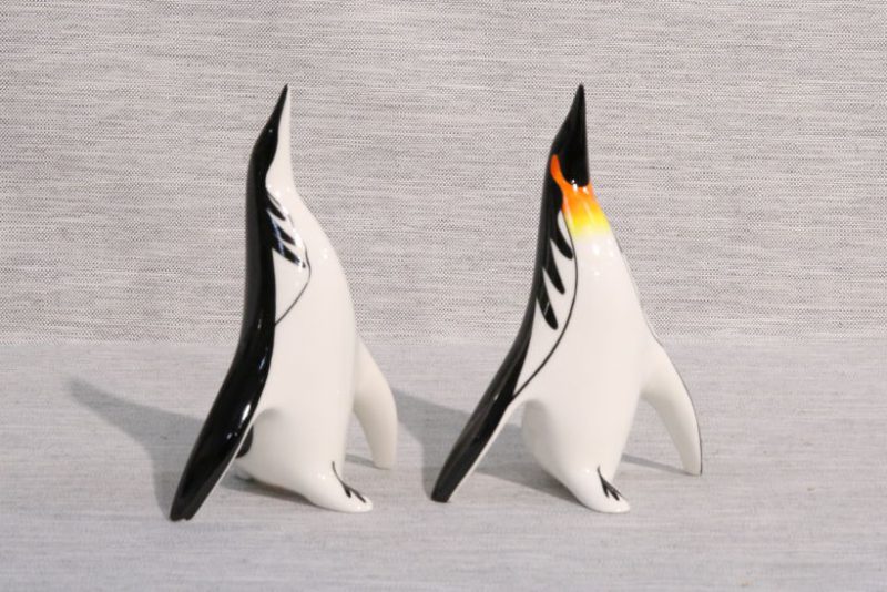 Figurka porcelanowa PINGWIN ŚREDNI czarno-biały i KOLOR AS Ćmielów