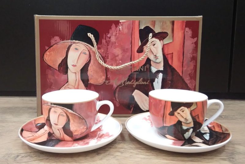 Modigliani Kobieta w kapeluszu i Mario Varvogli zestaw 2 filiżanek 225 ml