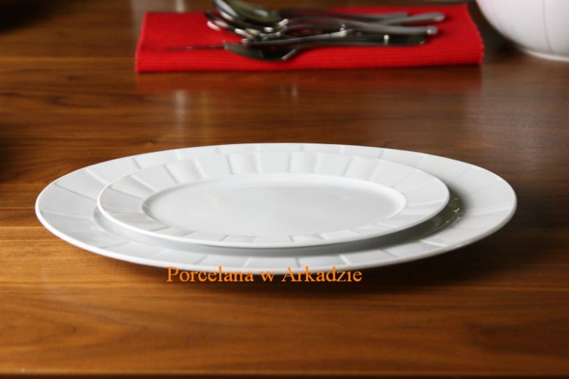 Oktawa biała 0001 talerze płytkie obiadowe