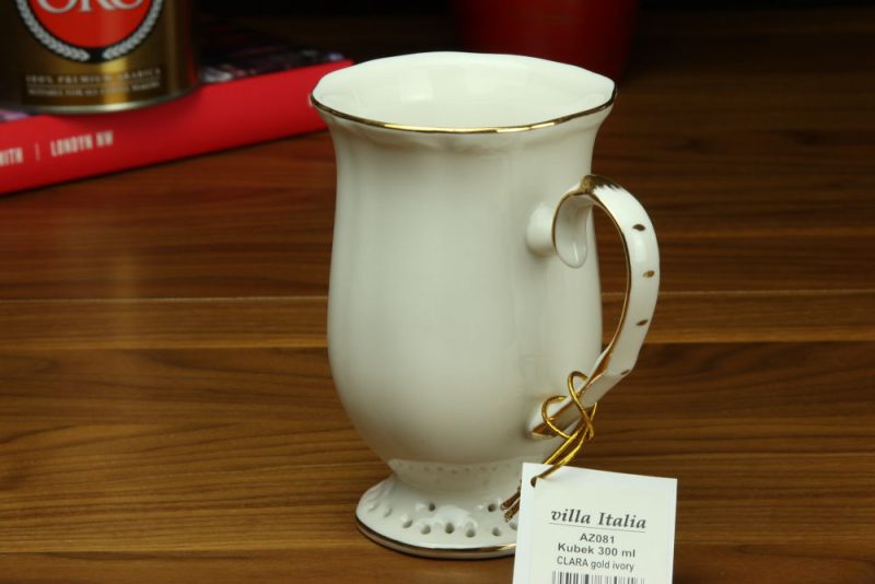 Kubek Clara Gold Ivory Villa Italia o pojemności 300 ml - obrazek 4