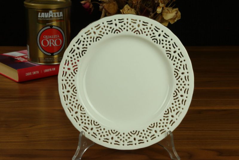 Talerz deserowy Clara Gold Ivory Villa Italia