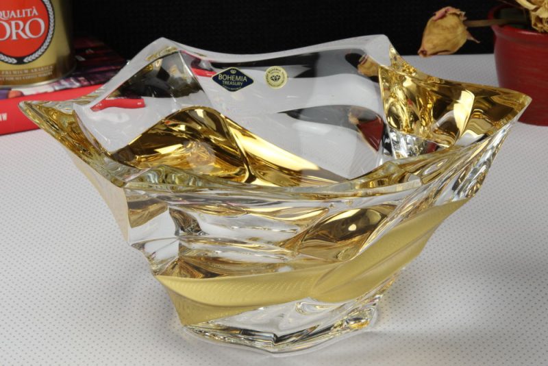 Misa kryształowa Flamenco Belt Gold 295 mm