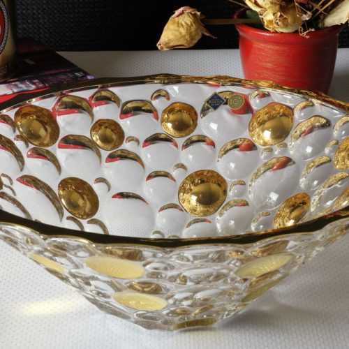 Misa kryształowa Lisboa Gold 300 mm