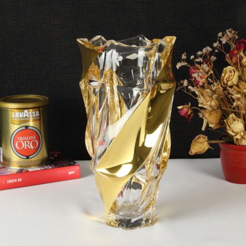 Wazon Kryształowy Flamenco Belt Gold 300 mm