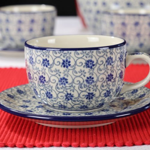 Filiżanka ze spodkiem 768 dekoracja 2068X Ceramika Bolesławiec