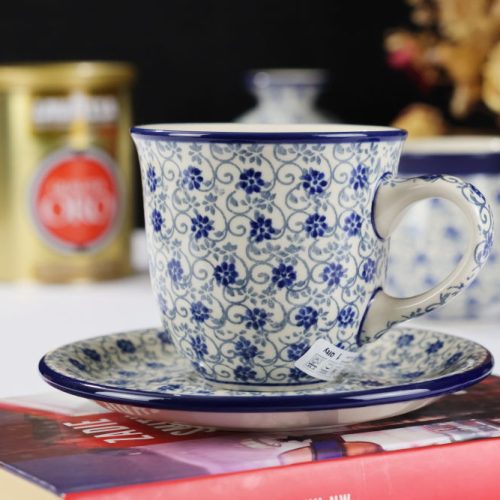 Filiżanka ze spodkiem B66 dekoracja 2068X Ceramika Bolesławiec